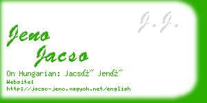 jeno jacso business card